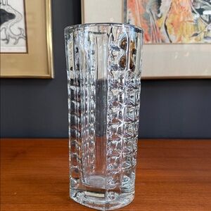 vintage pressed glass vase designed by Rudolf Jurnikl for Sklo Union in the 1960